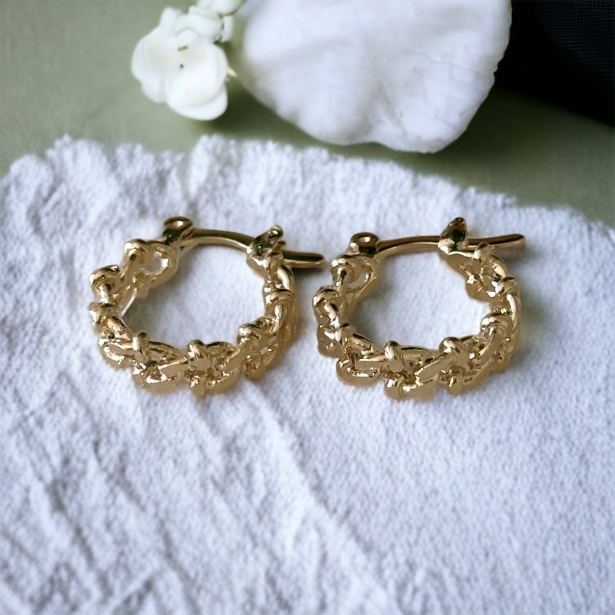 Diletta Small Designed Cuban Hoops
