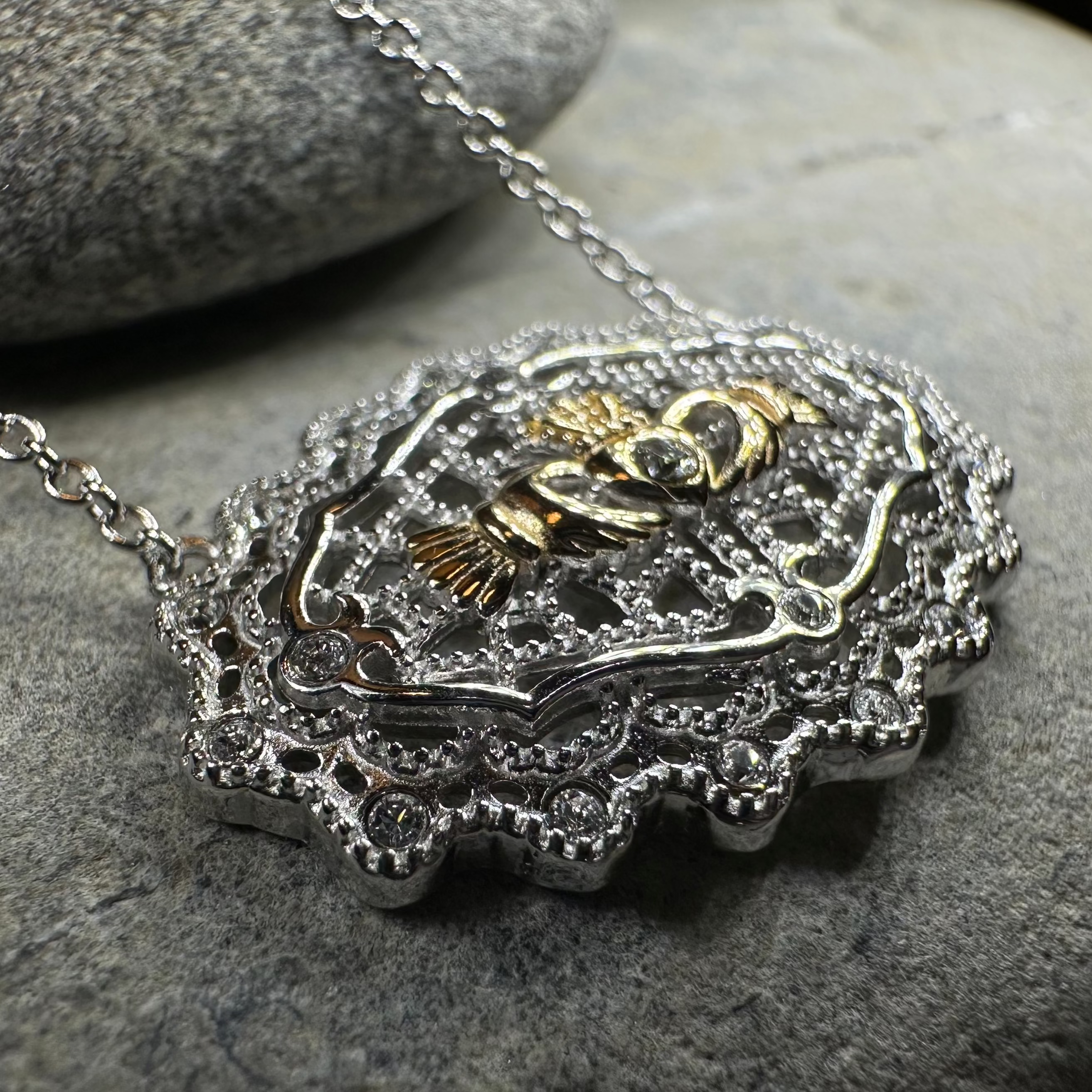 Irish Lace Claddagh Necklace