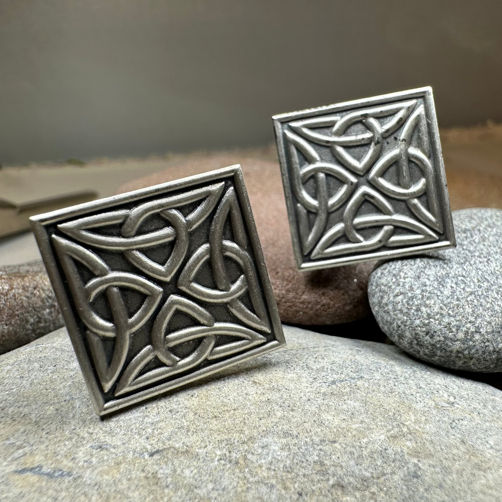 Square Trinity Knot Cuff Links