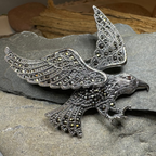 Glorious Marcasite Eagle Necklace & Brooch