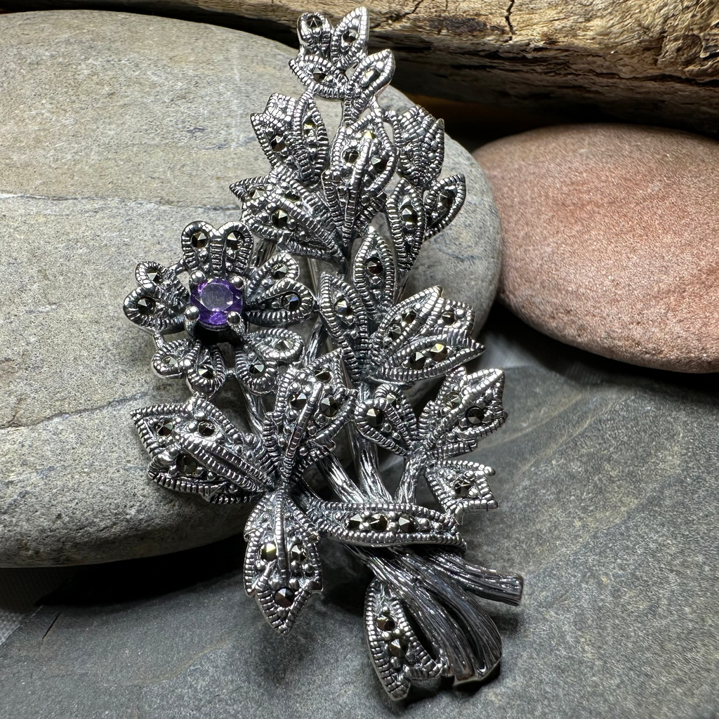 Marcasite Sweet Blossom Brooch
