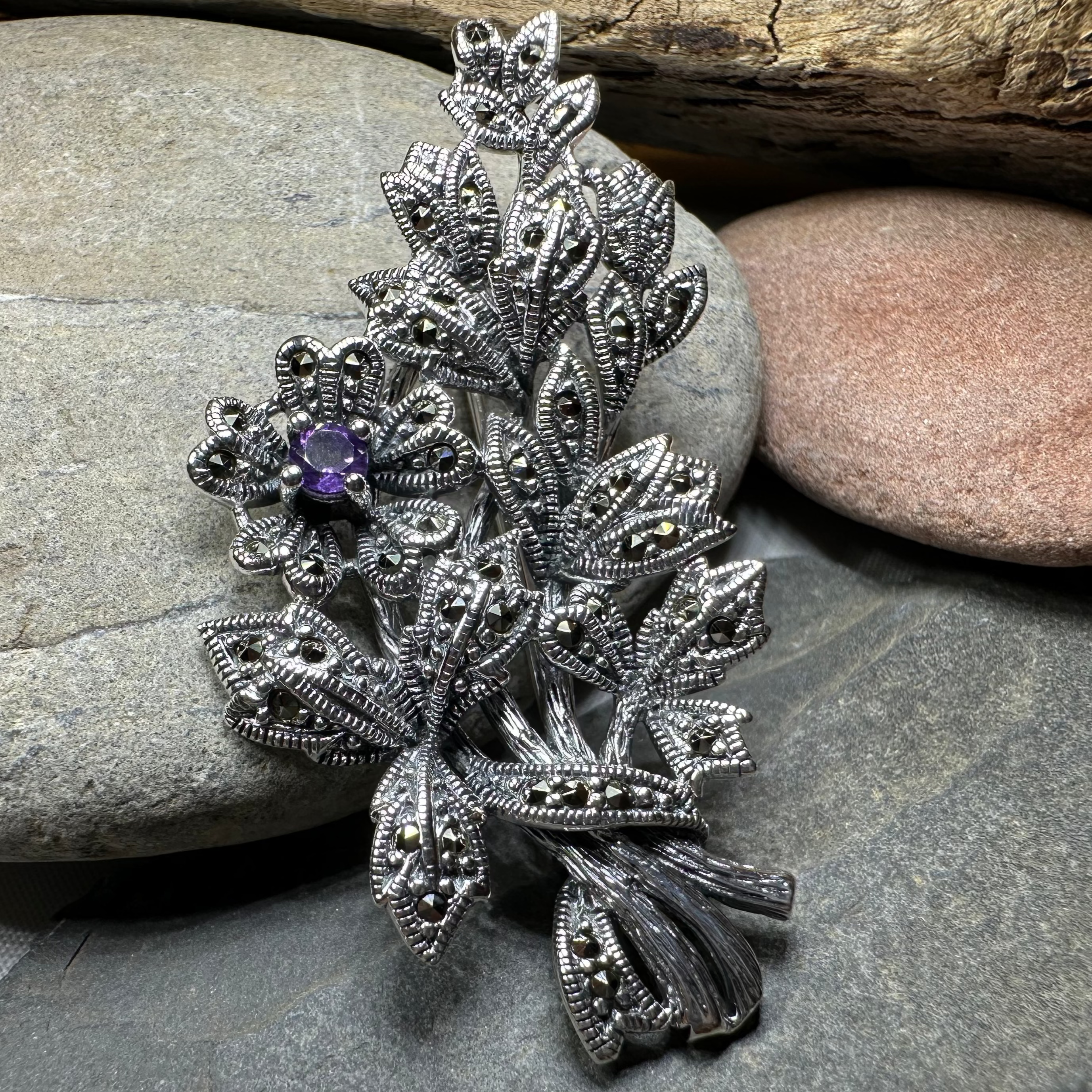 Marcasite Sweet Blossom Brooch