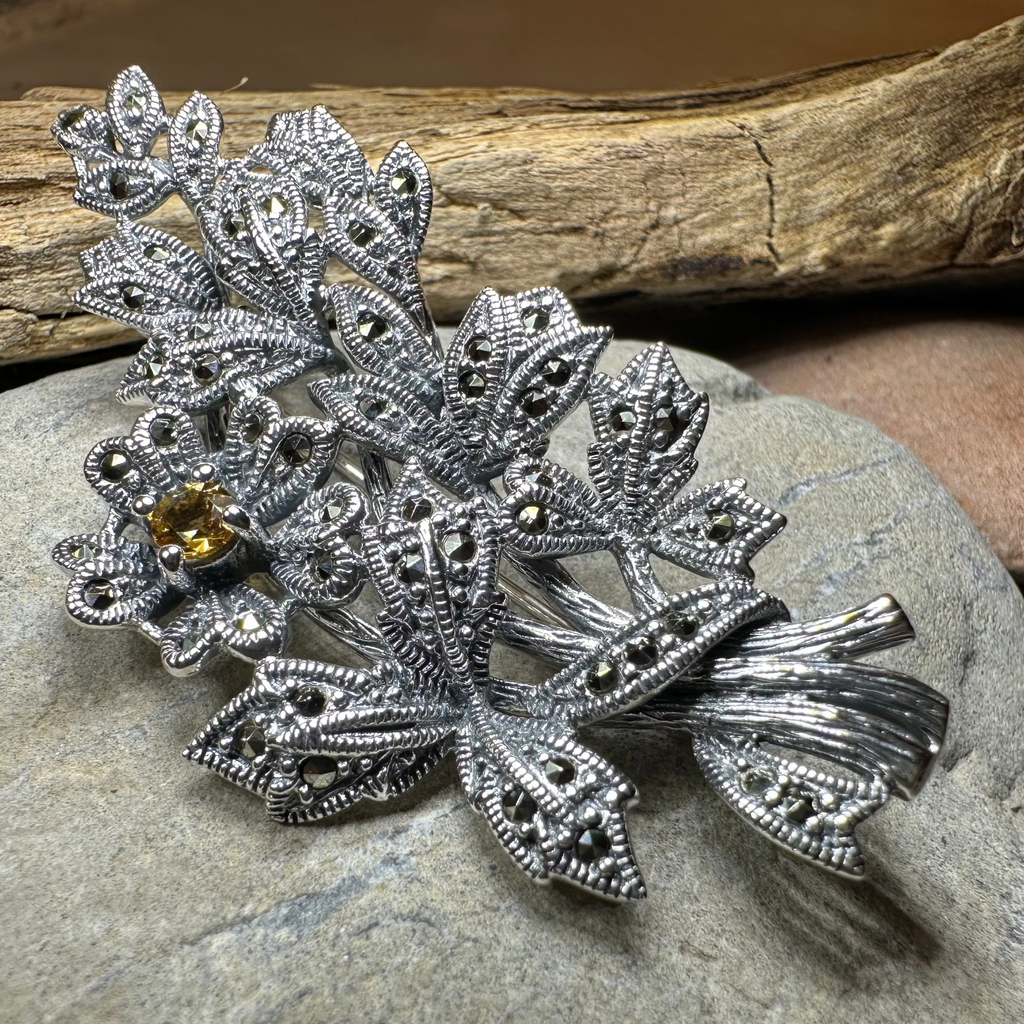 Marcasite Sweet Blossom Brooch