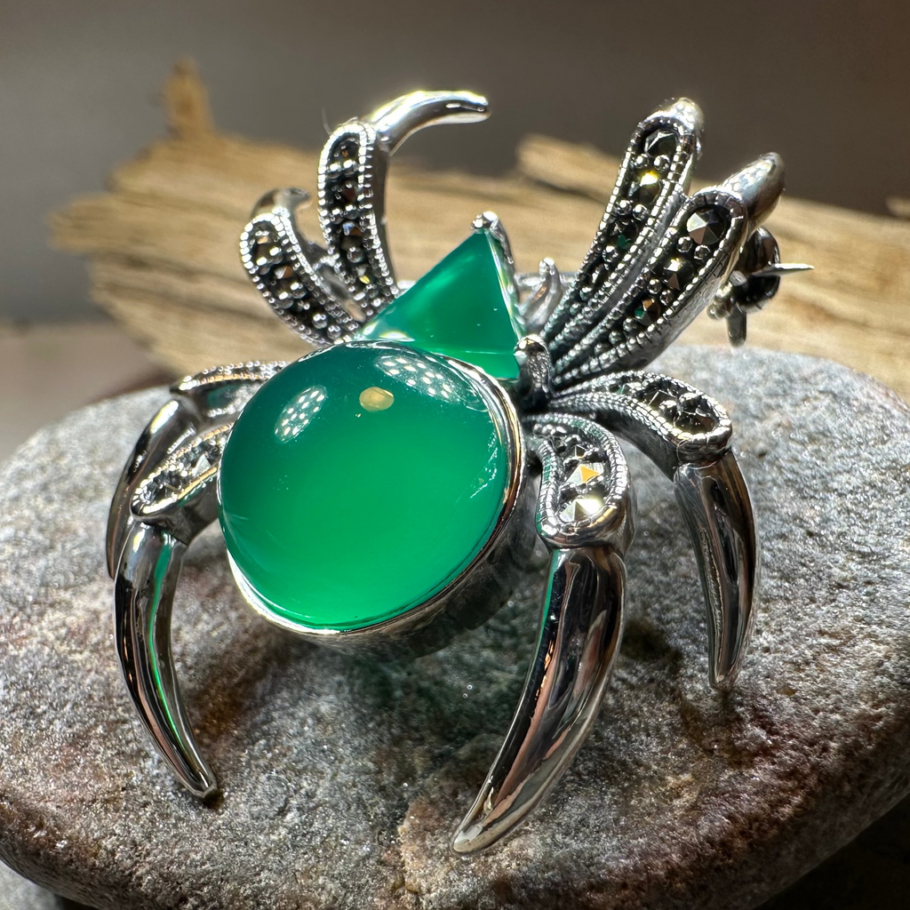 Marcasite Spider Brooch