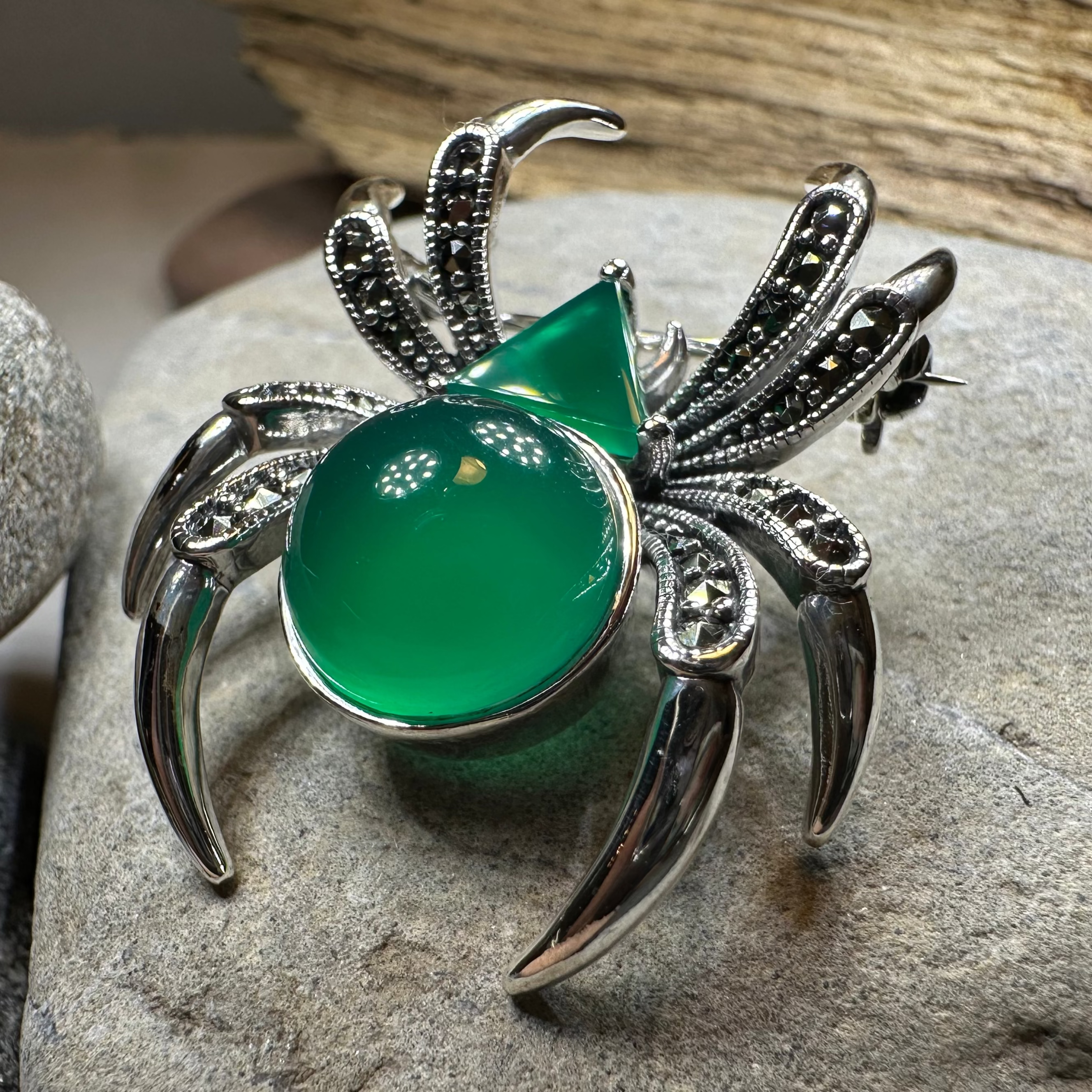 Marcasite Spider Brooch