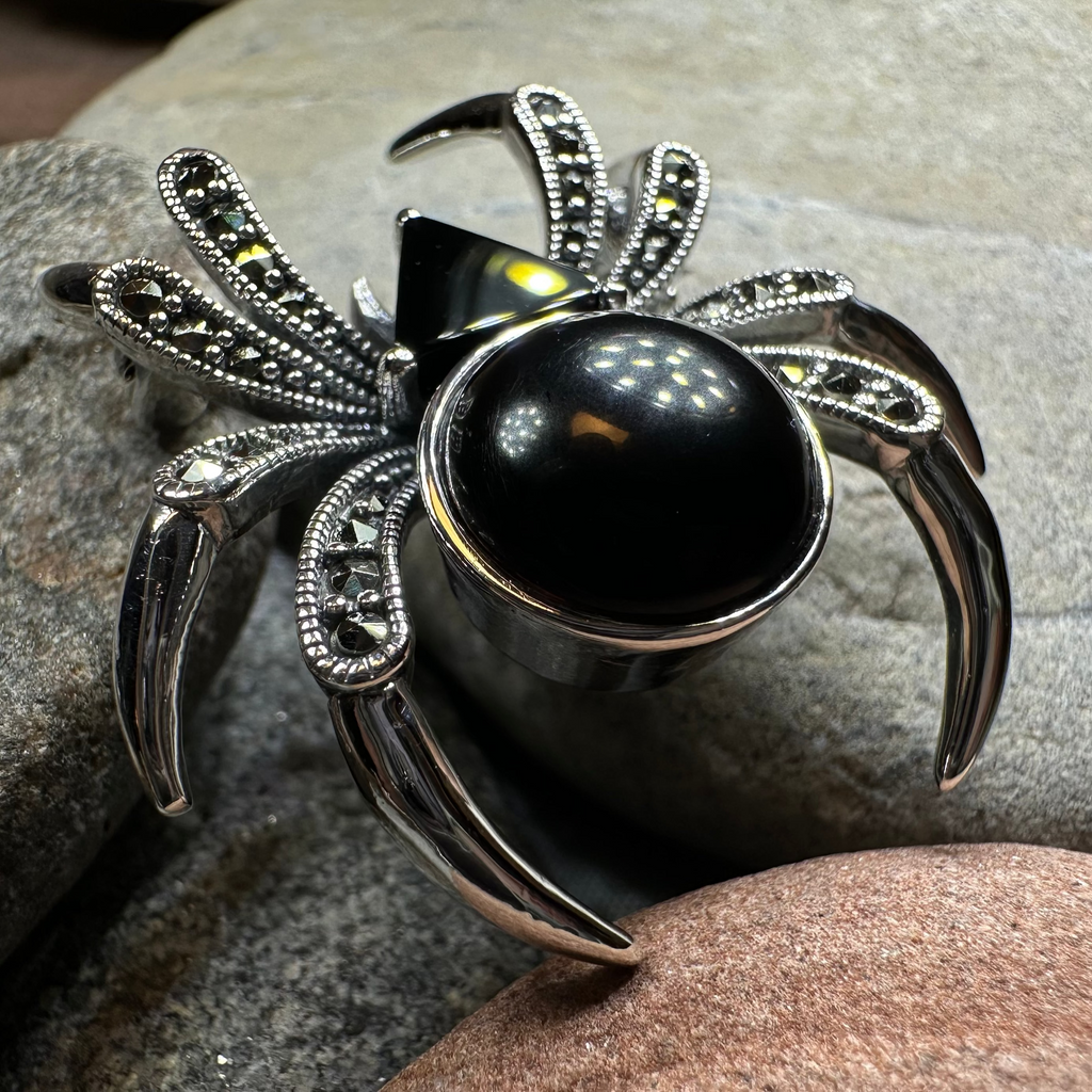 Marcasite Spider Brooch