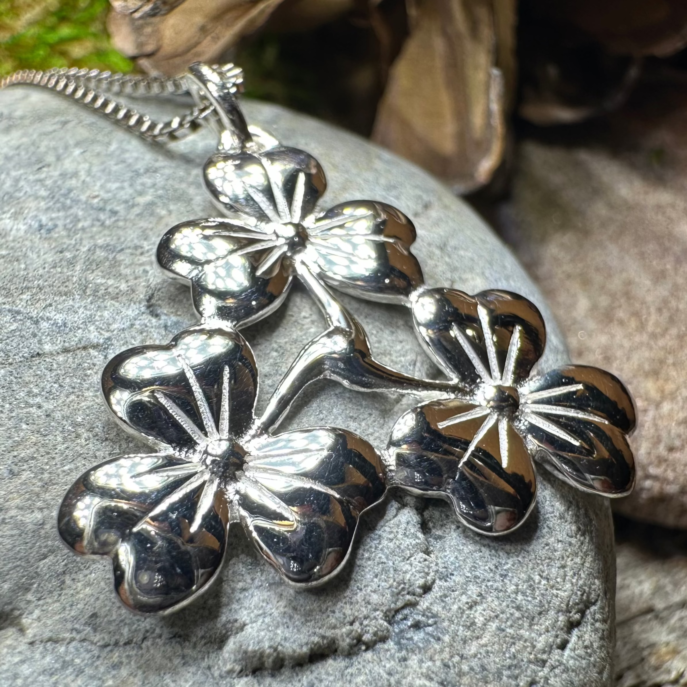 Triple Shamrock Necklace