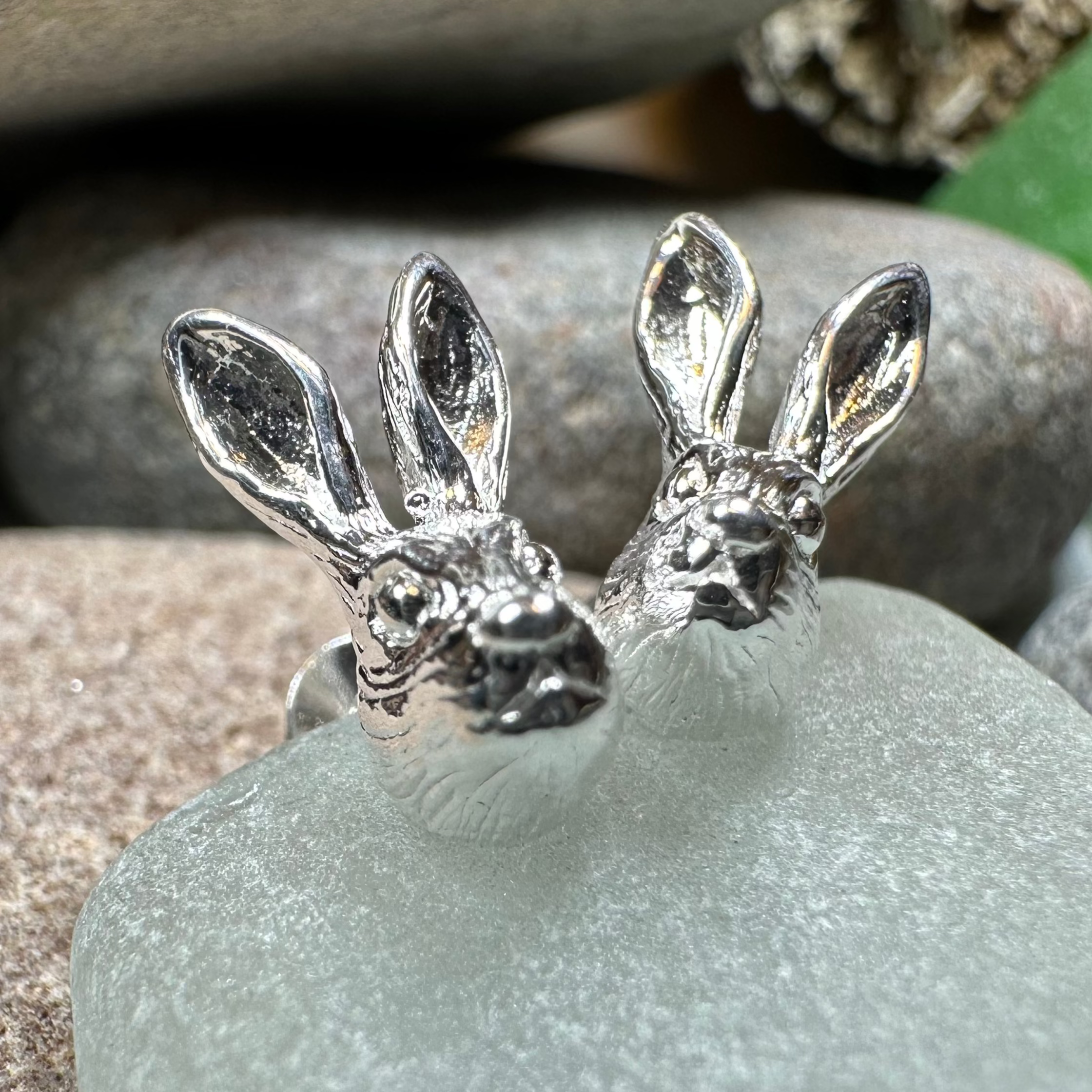 Thistledown Rabbit Post Earrings