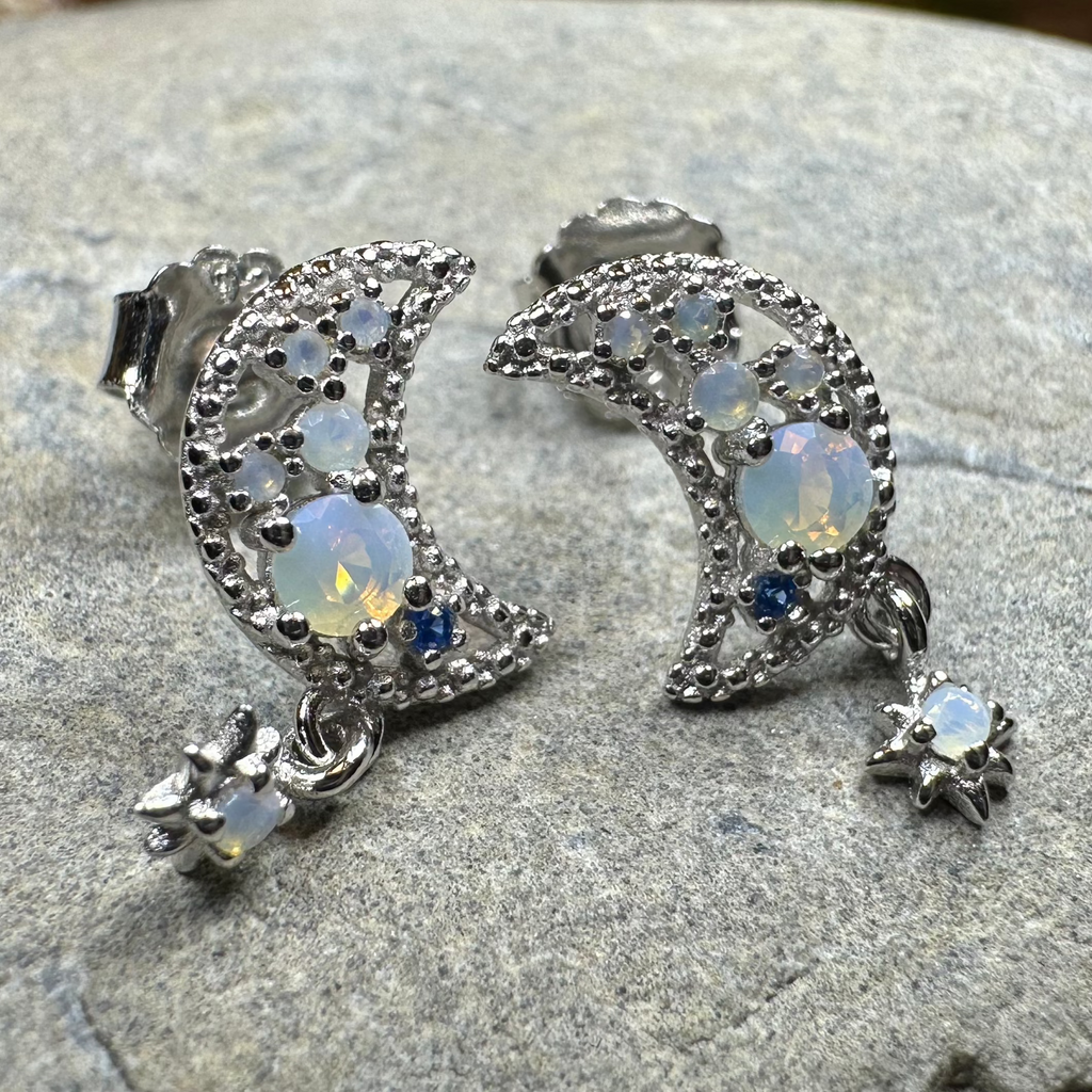 Sparkly Moon Post Earrings