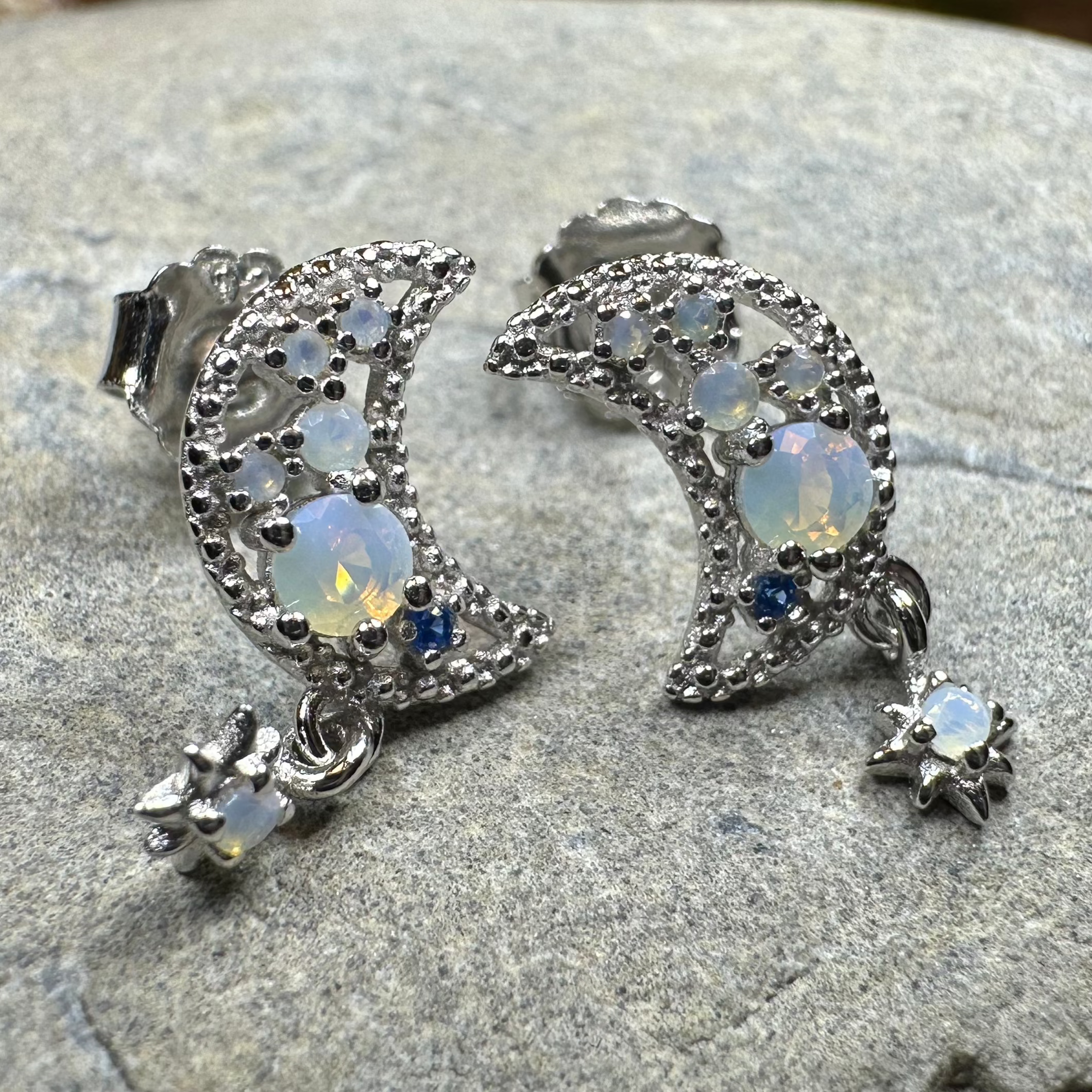 Sparkly Moon Post Earrings