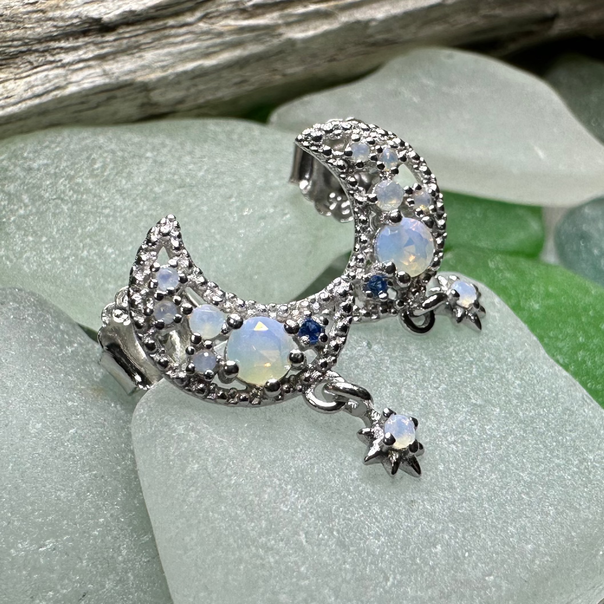 Sparkly Moon Post Earrings