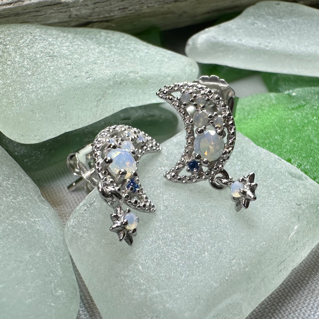 Sparkly Moon Post Earrings