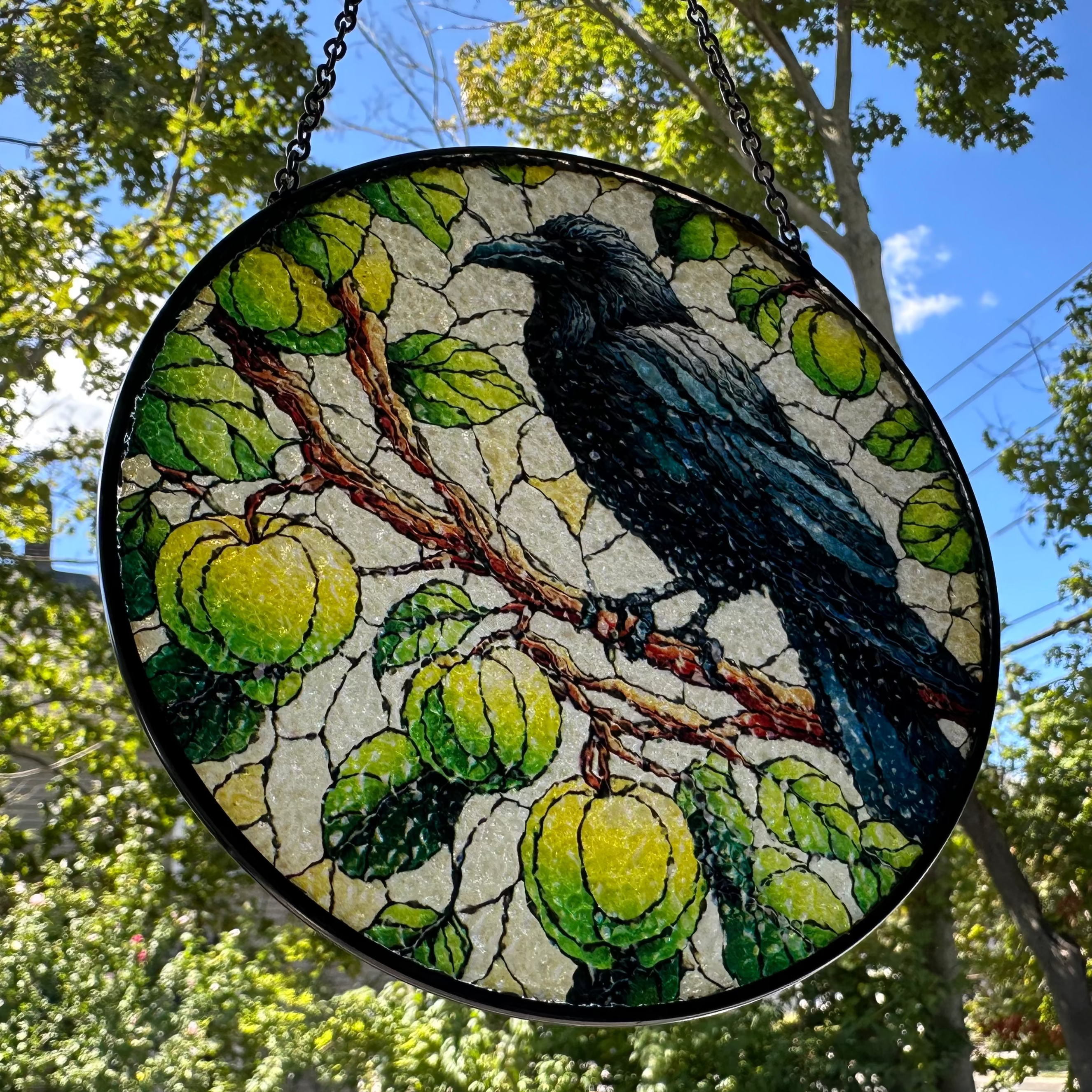 Green Raven Suncatcher