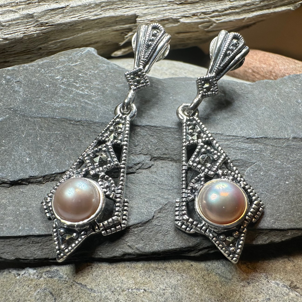 Elora Celtic Knot Pearl Earrings