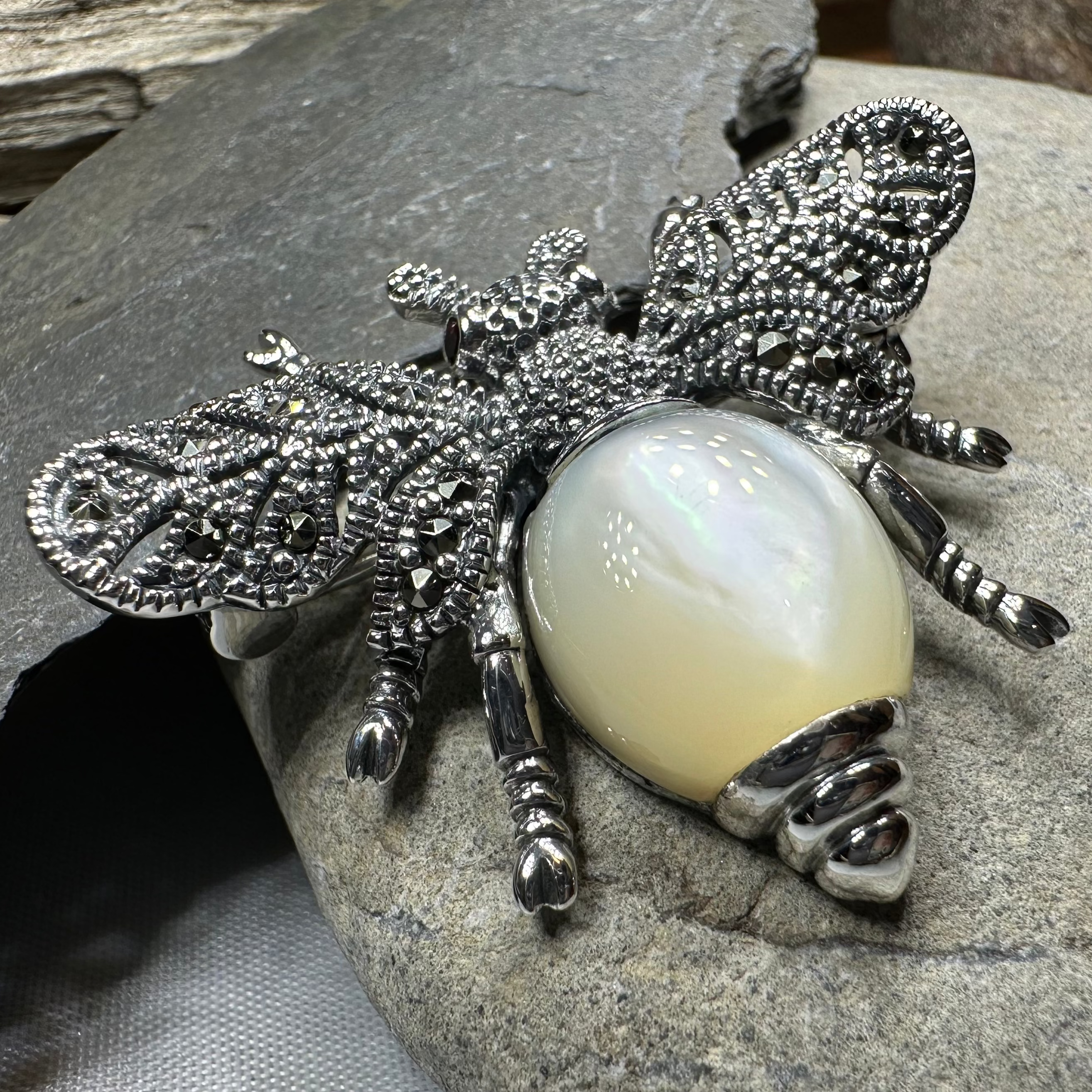 Nectara Marcasite Bee Brooch