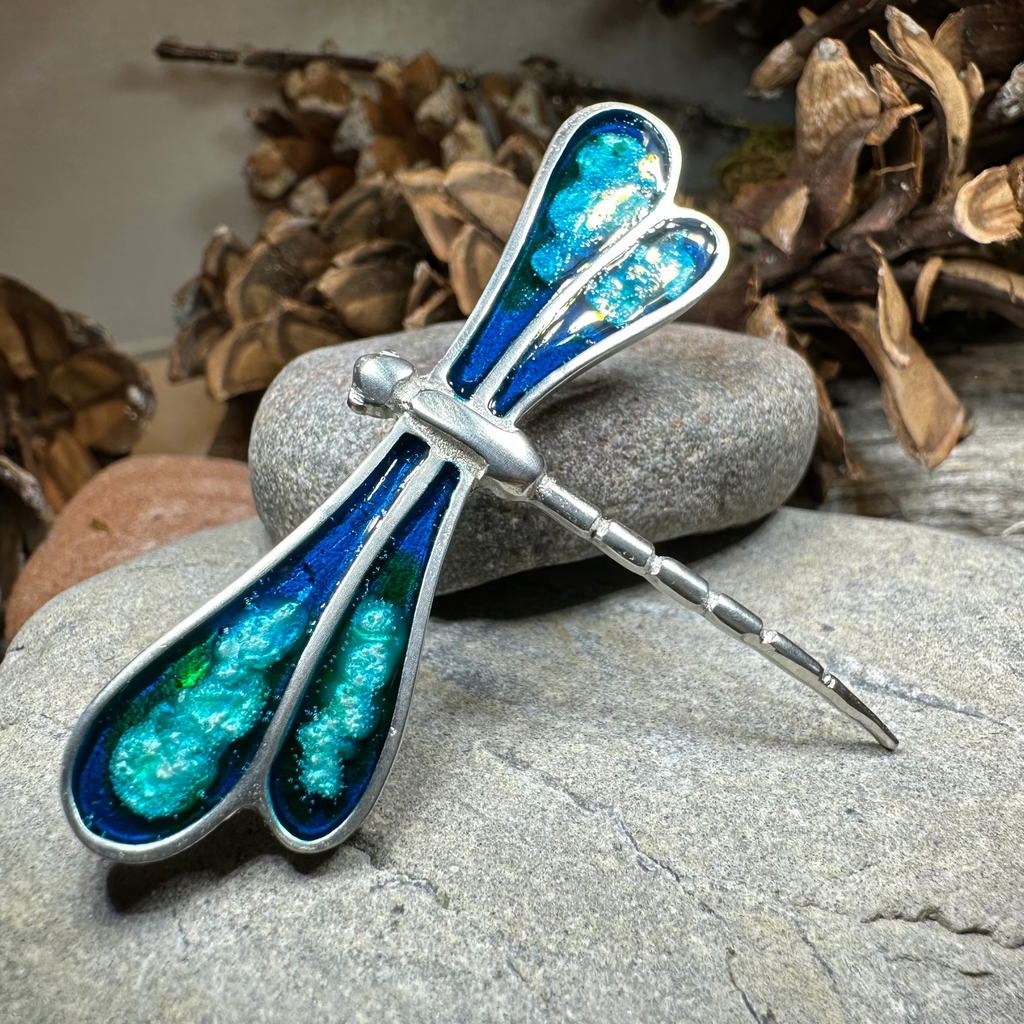 Blue Dragonfly Brooch
