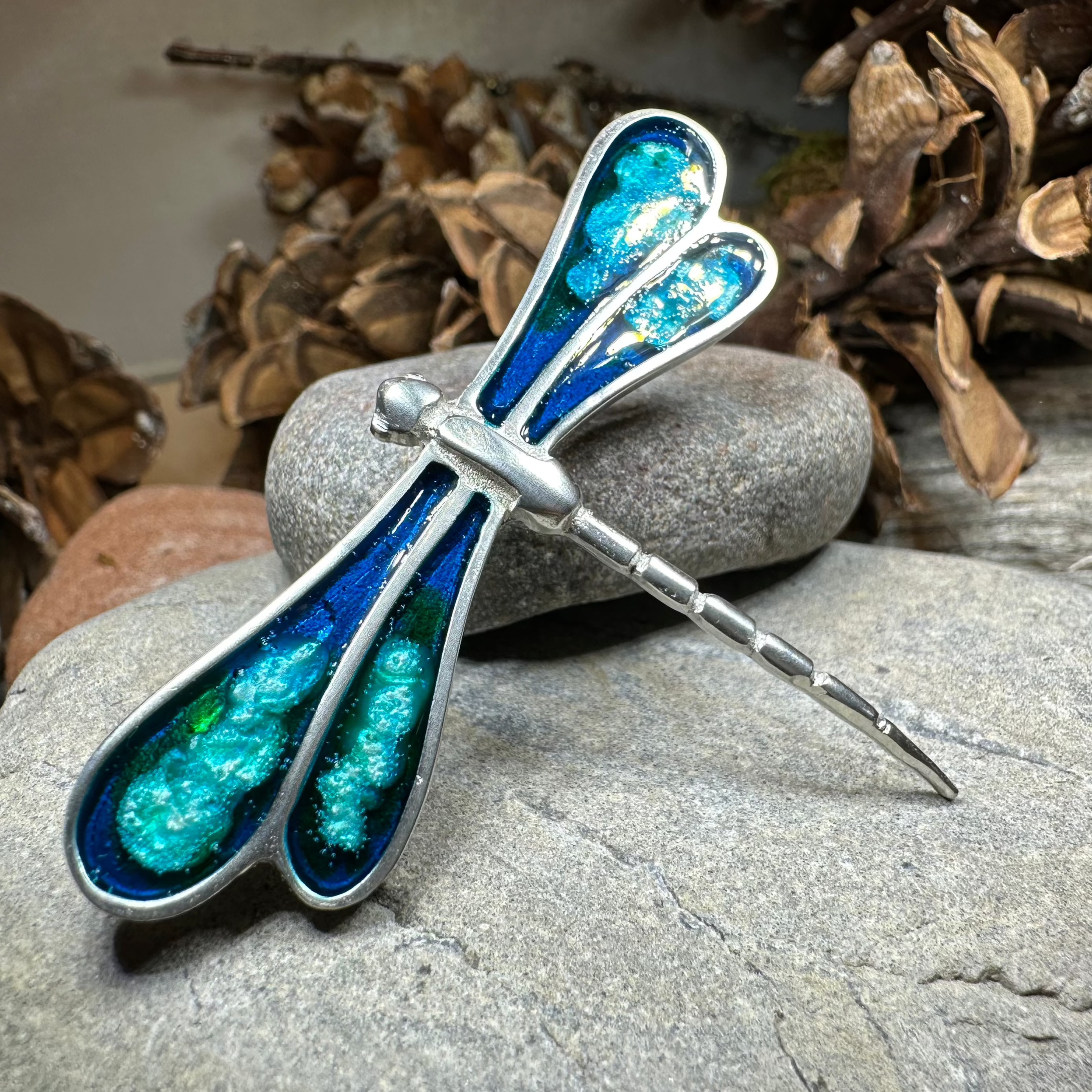 Blue Dragonfly Brooch