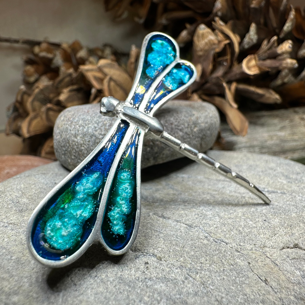 Blue Dragonfly Brooch