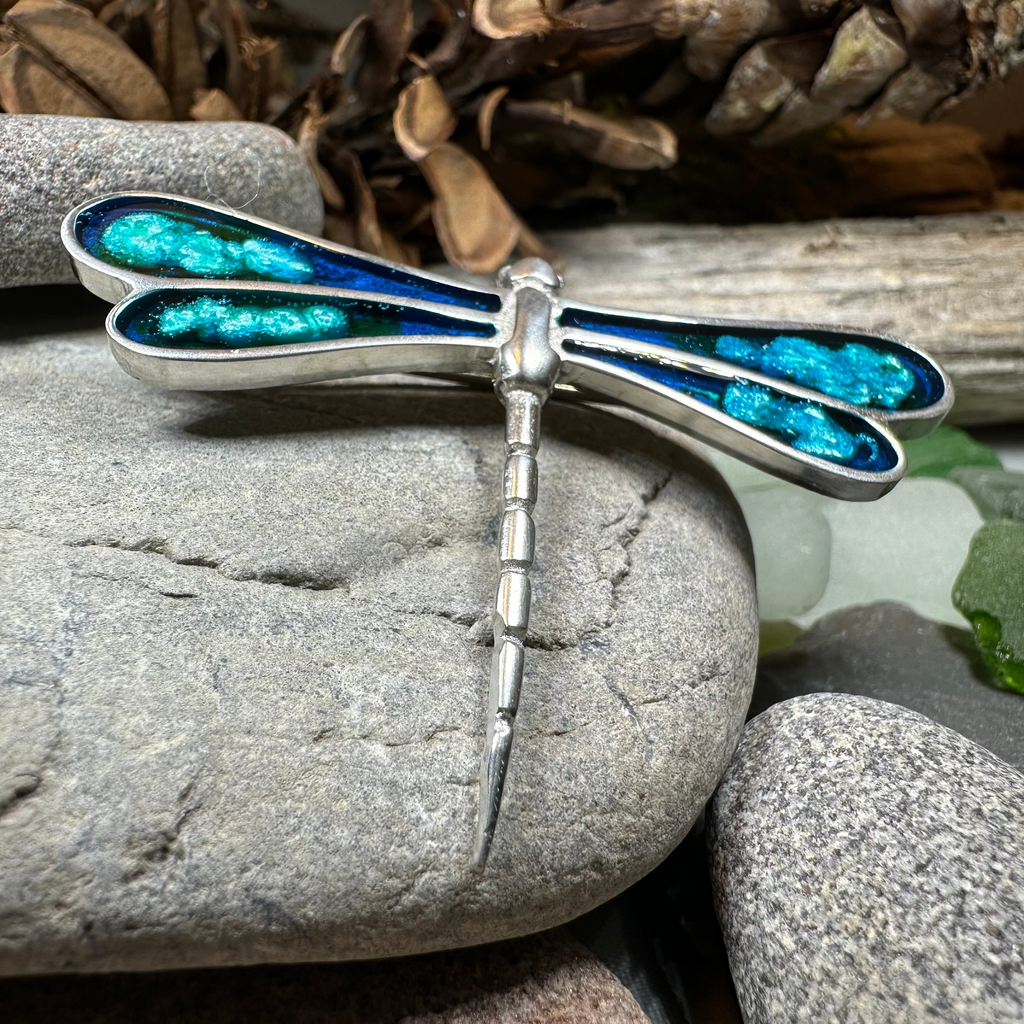 Blue Dragonfly Brooch