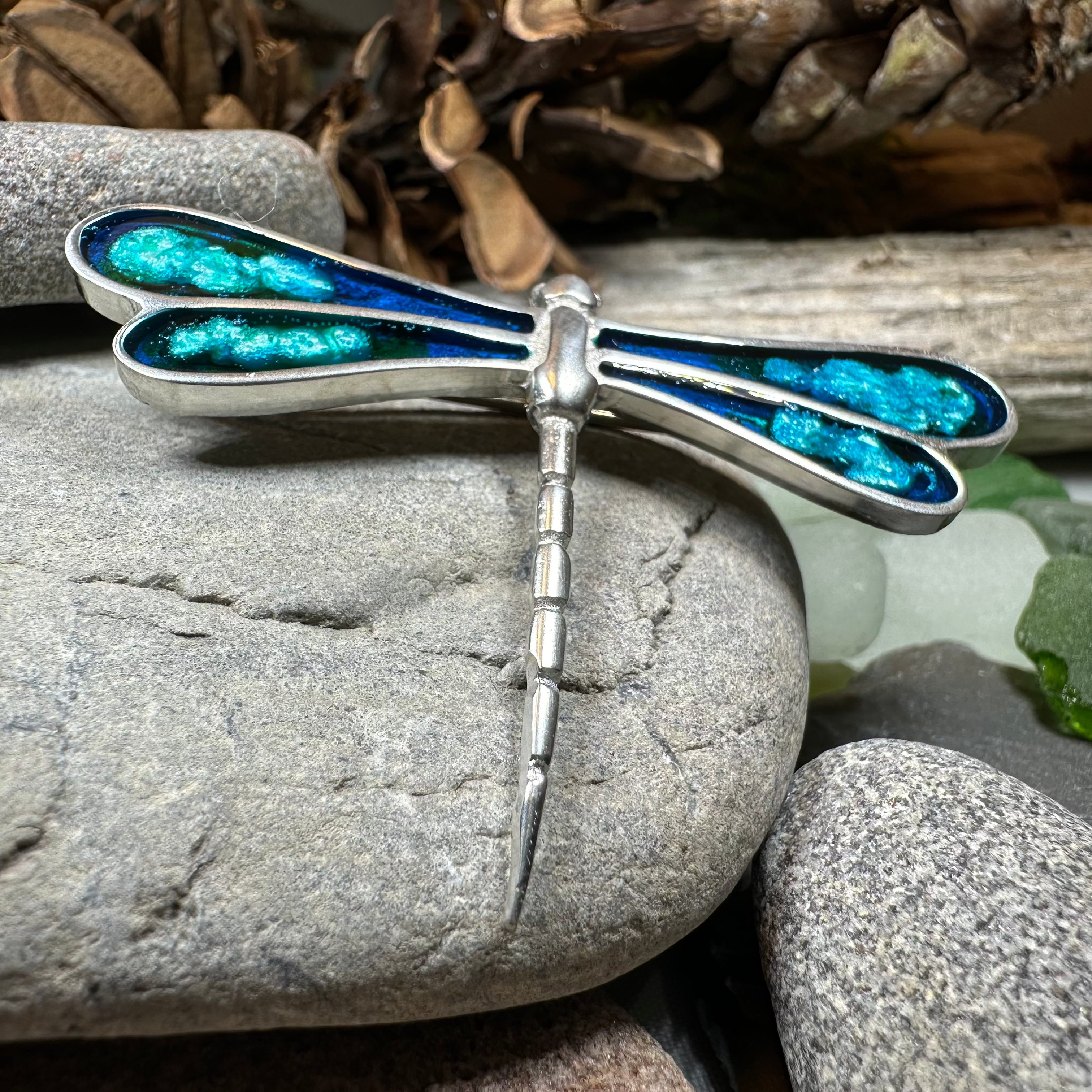 Blue Dragonfly Brooch