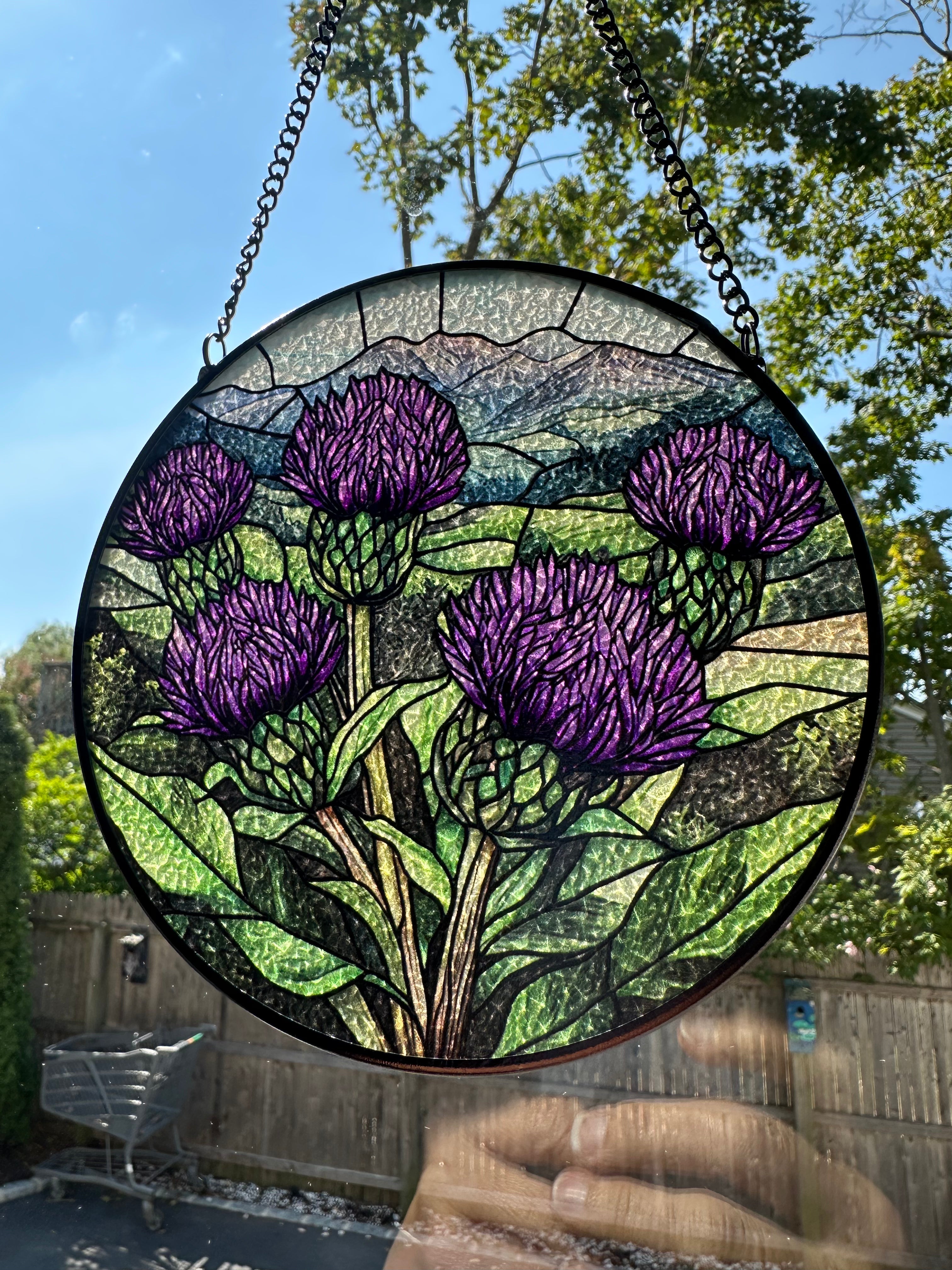 Highland Thistles Suncatcher