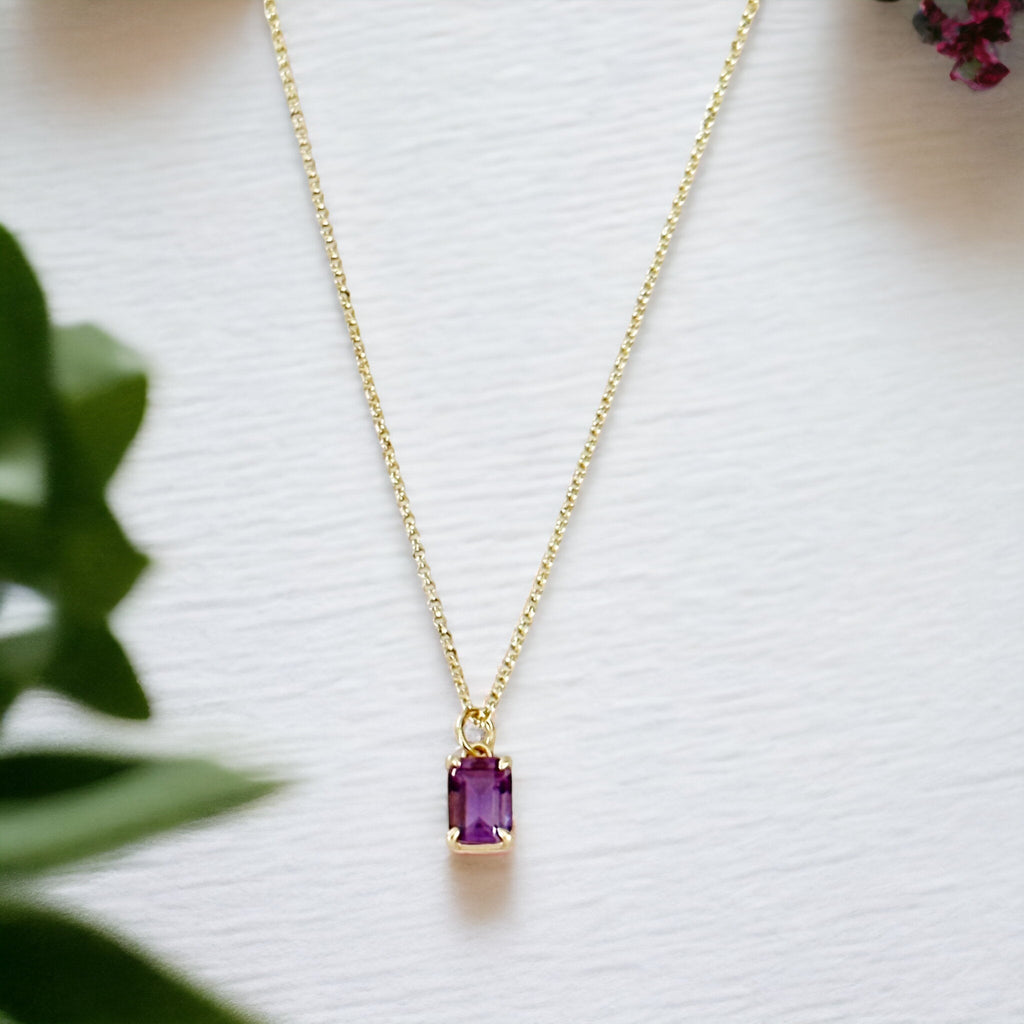 Violetta Amethyst Baguette Necklace