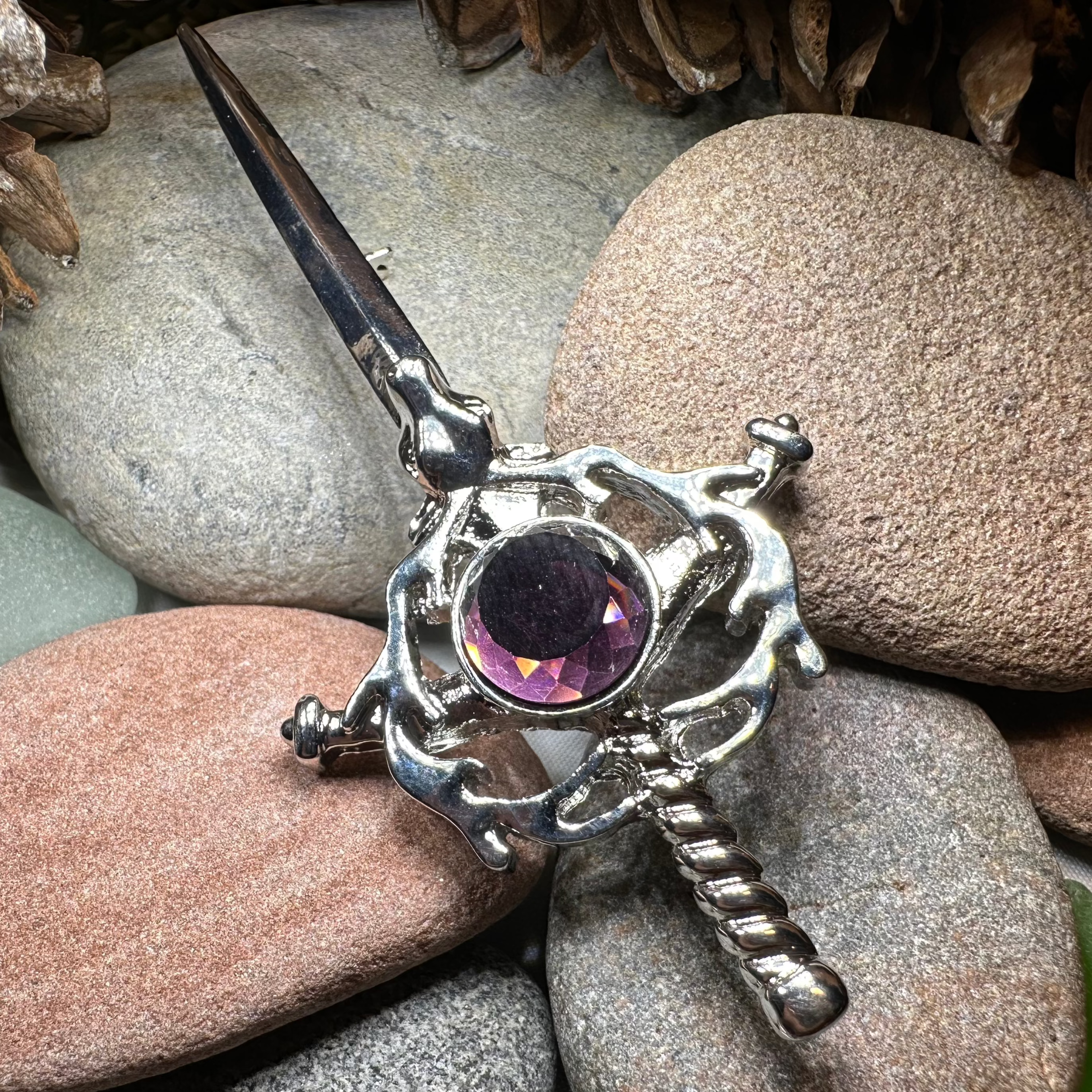 Crystal Stag Kilt Pin