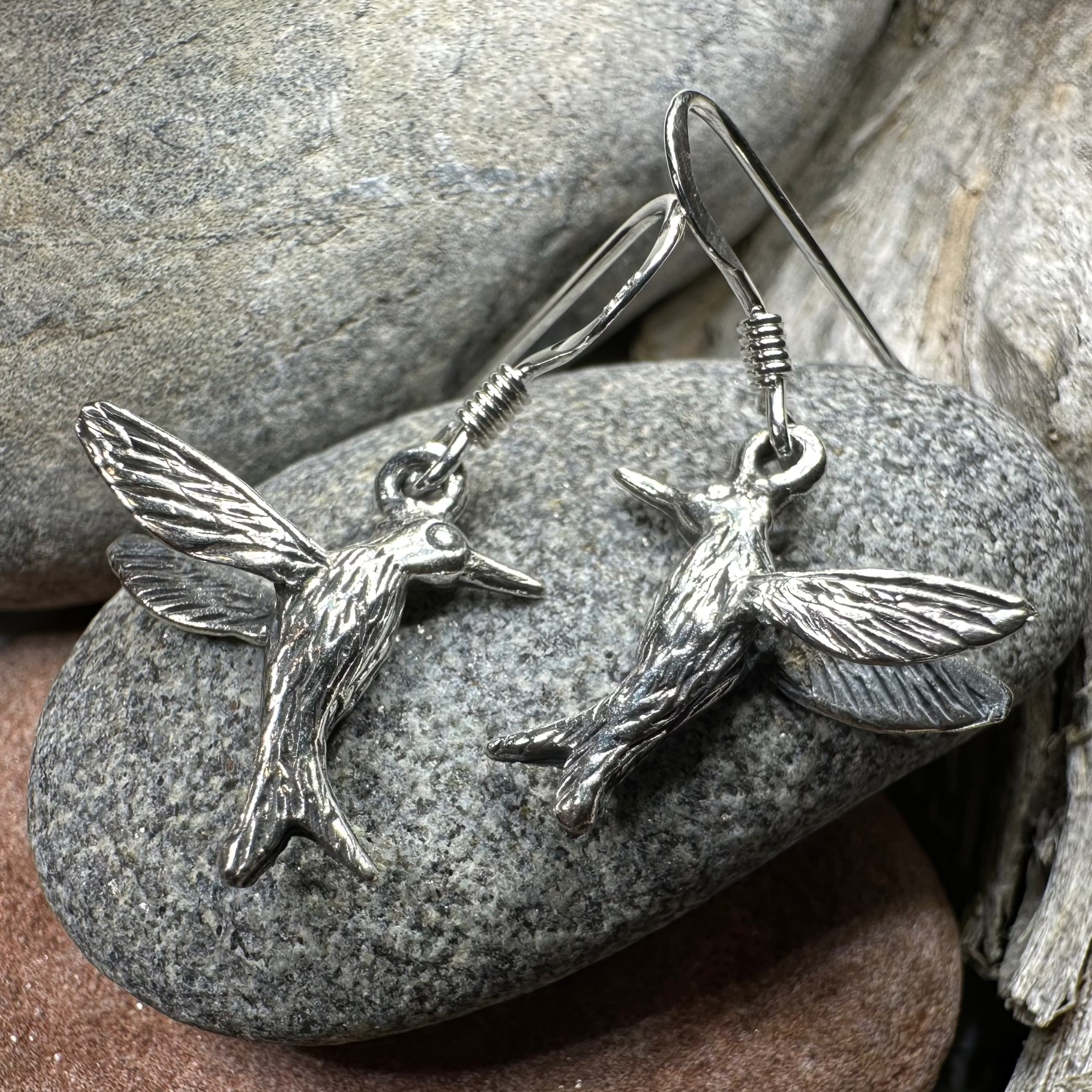 Realistic Hummingbird Earrings