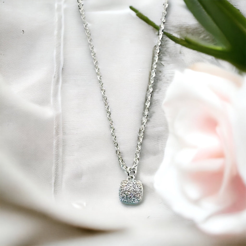 Tessa CZ Square Pendant Necklace