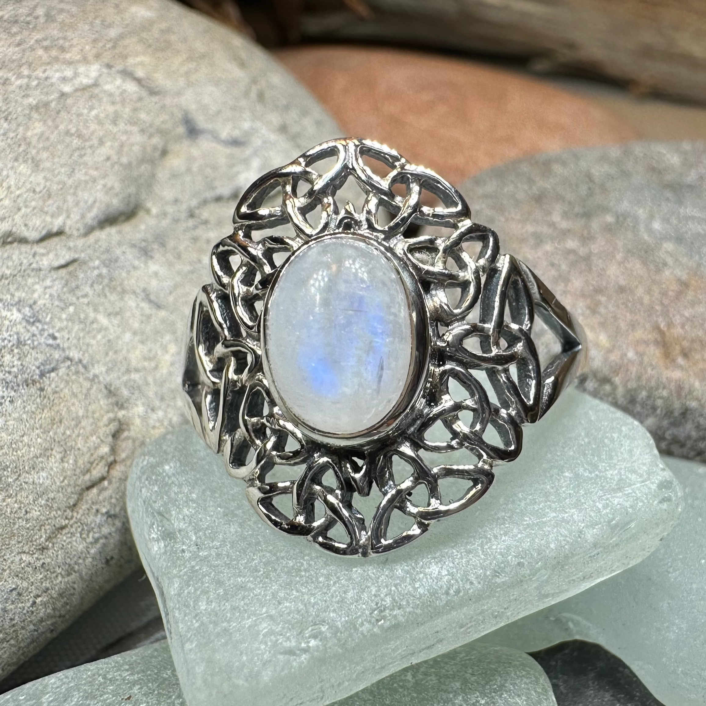 Celtic Starglow Moonstone Ring