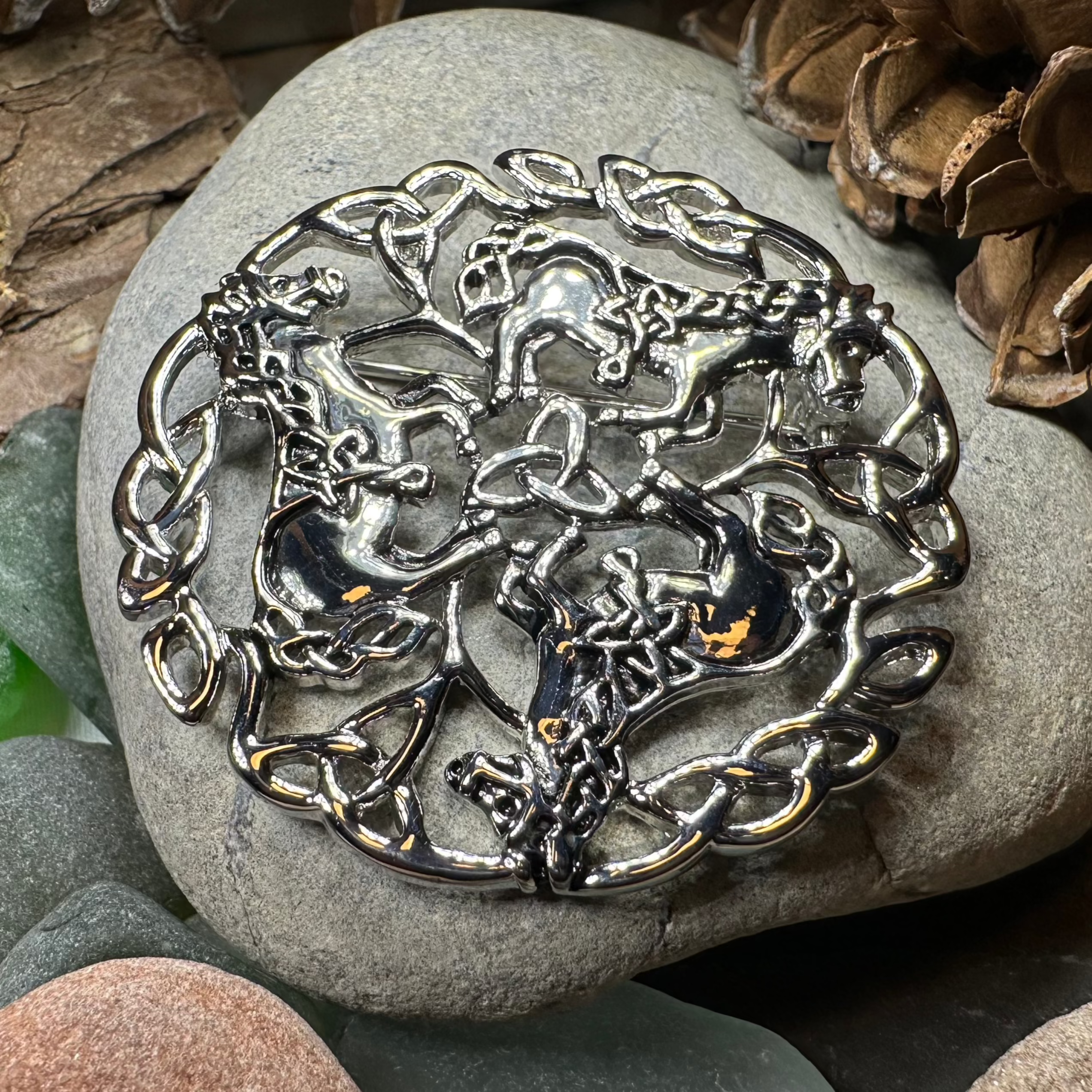 Bryce Celtic Horse Brooch
