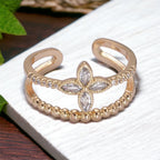 Bellefleur Double Band Flower Ring