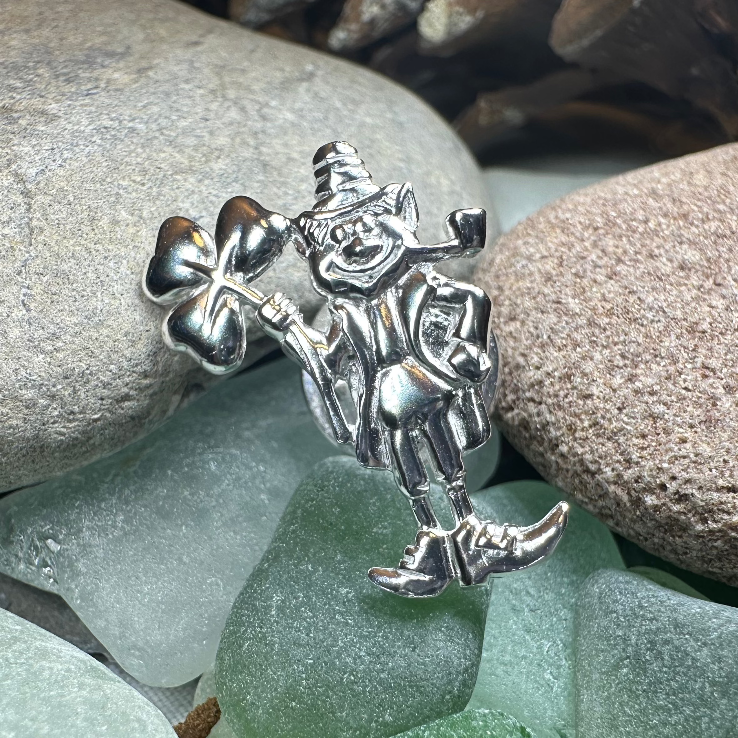 Lucky Leprechaun Shamrock Lapel Pin