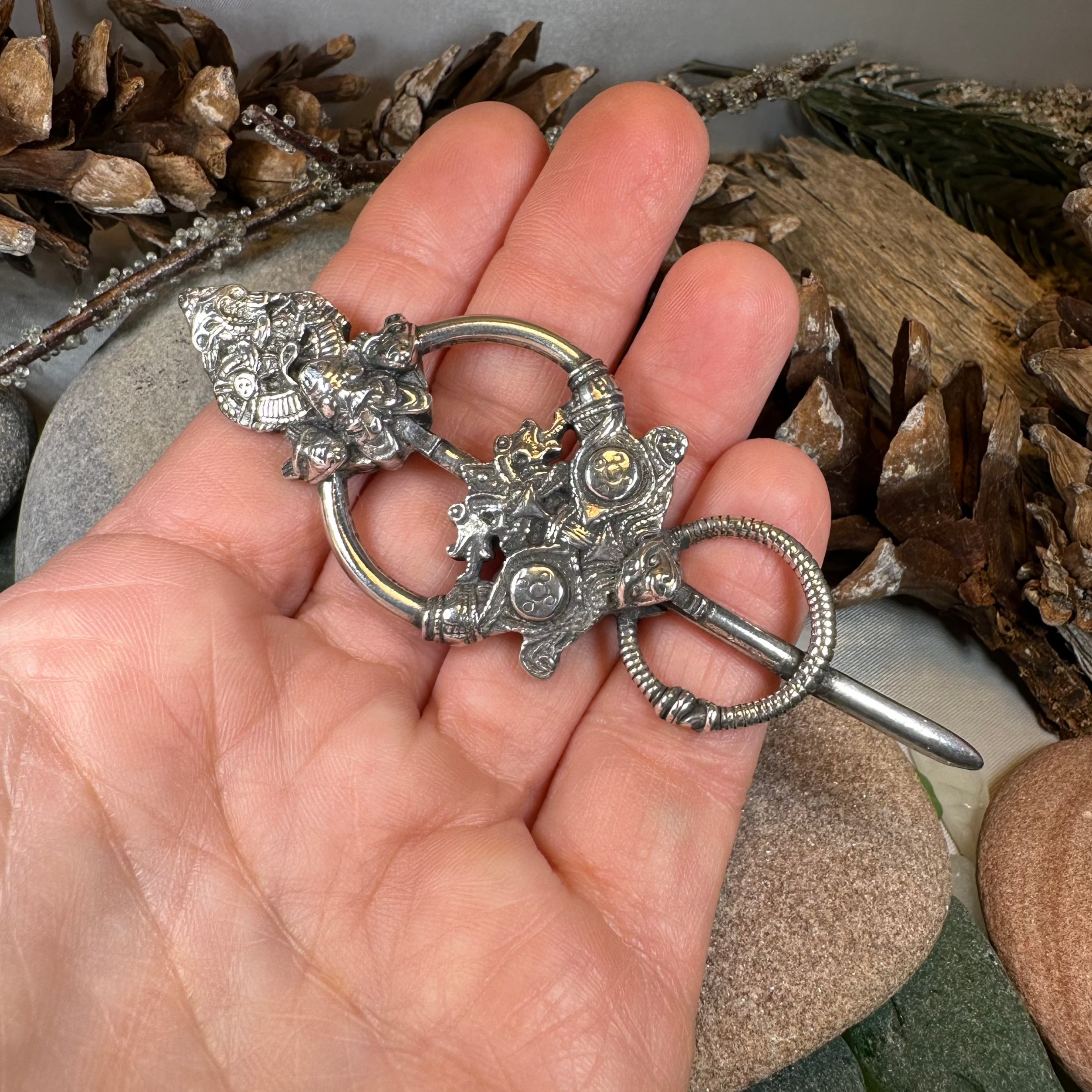 Viking Wolf Celtic Brooch