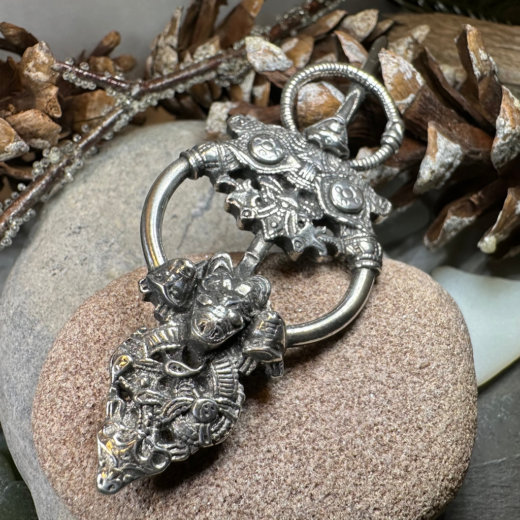 Viking Wolf Celtic Brooch