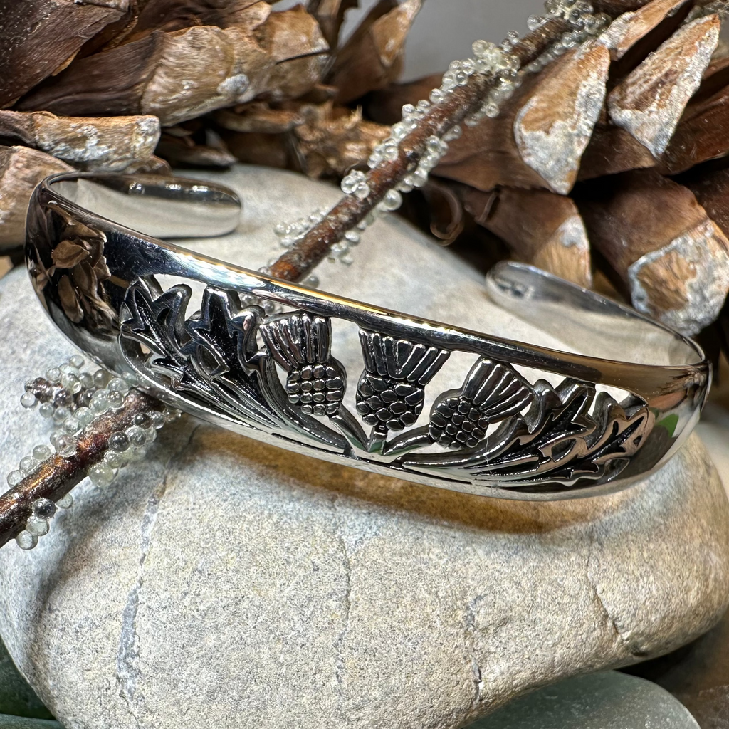 Triple Thistle Cuff Bracelet