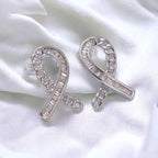 Cancer Awareness Ribbon Earrings - Gold or Silver