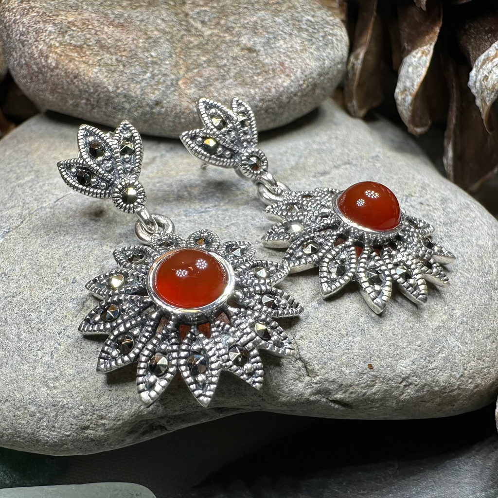 Serene Marcasite Flower Earrings