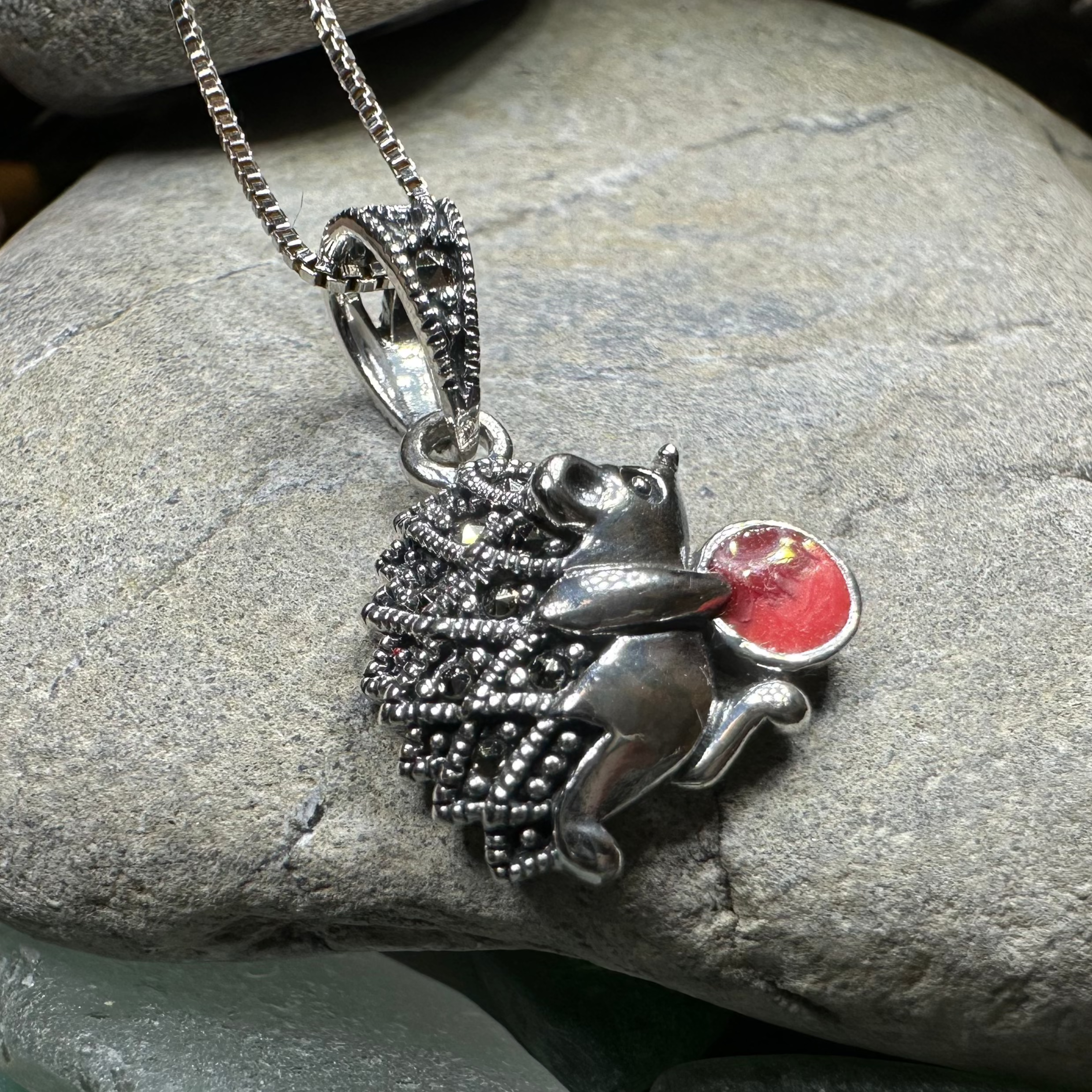 Frolicking Hedgehog Necklace