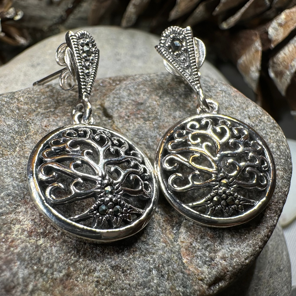 Marcasite Tree of Life Earrings