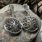 Marcasite Tree of Life Earrings