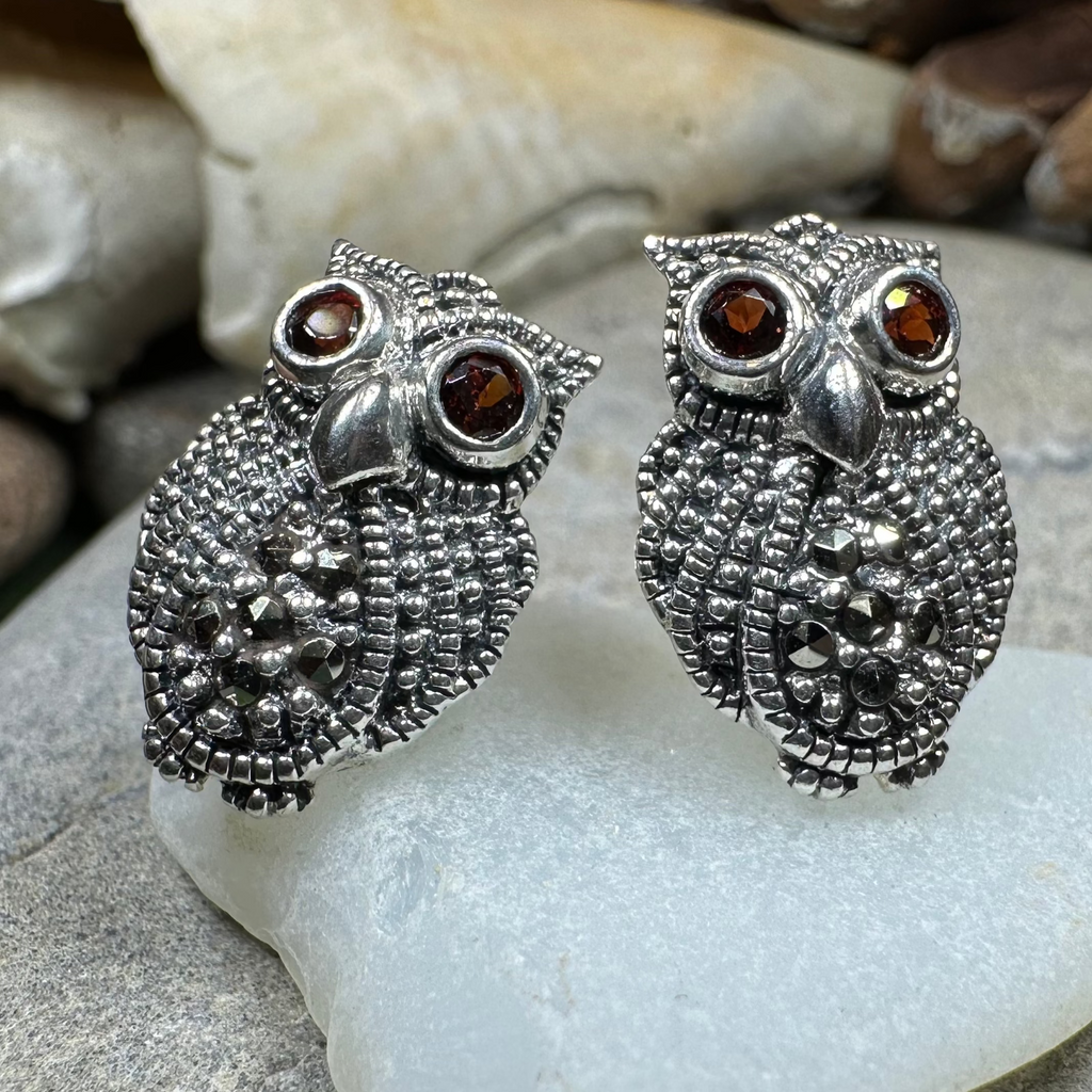 Owl Lover Marcasite Earrings