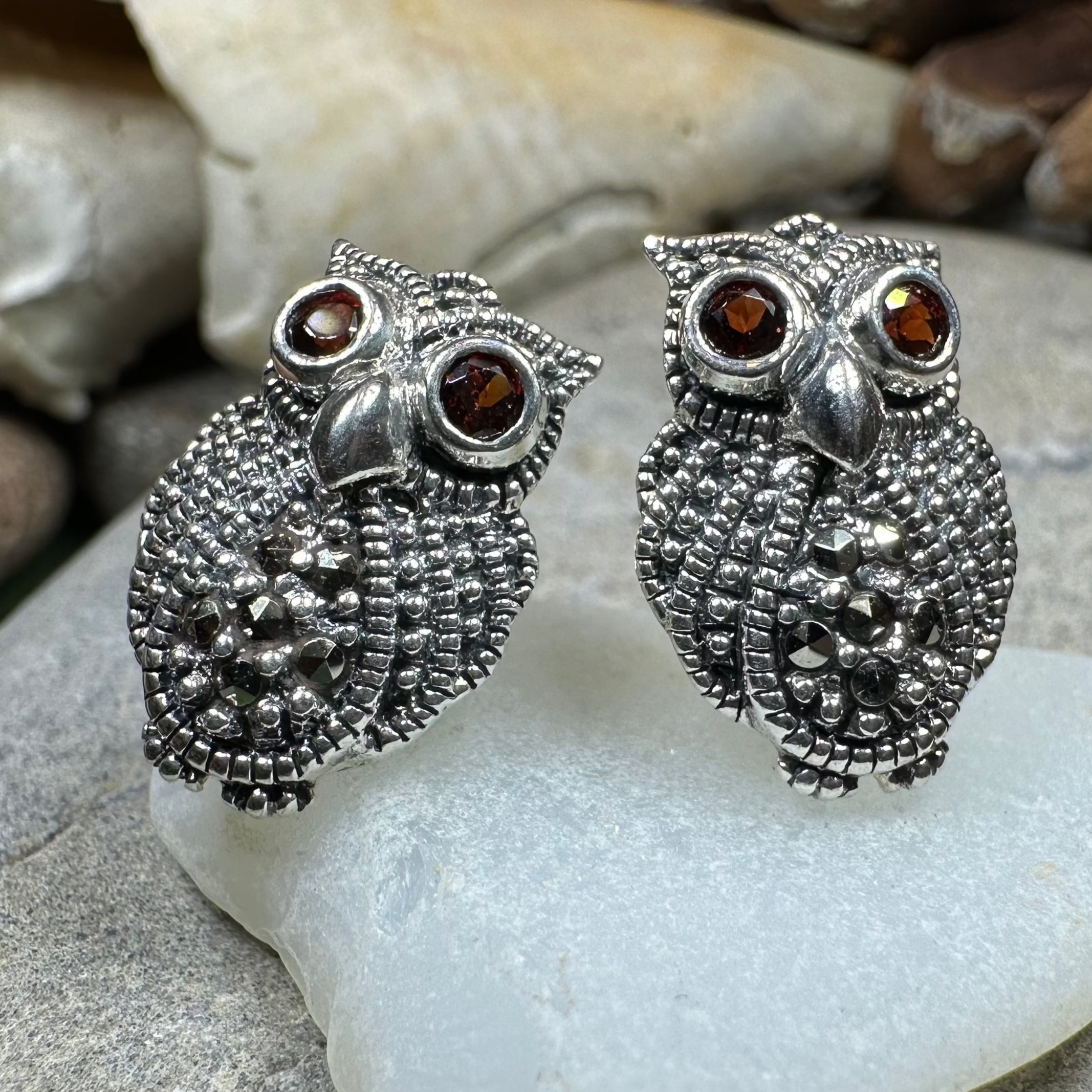 Owl Lover Marcasite Earrings