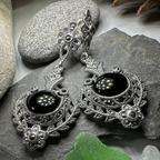 Royal Onyx Marcasite Earrings