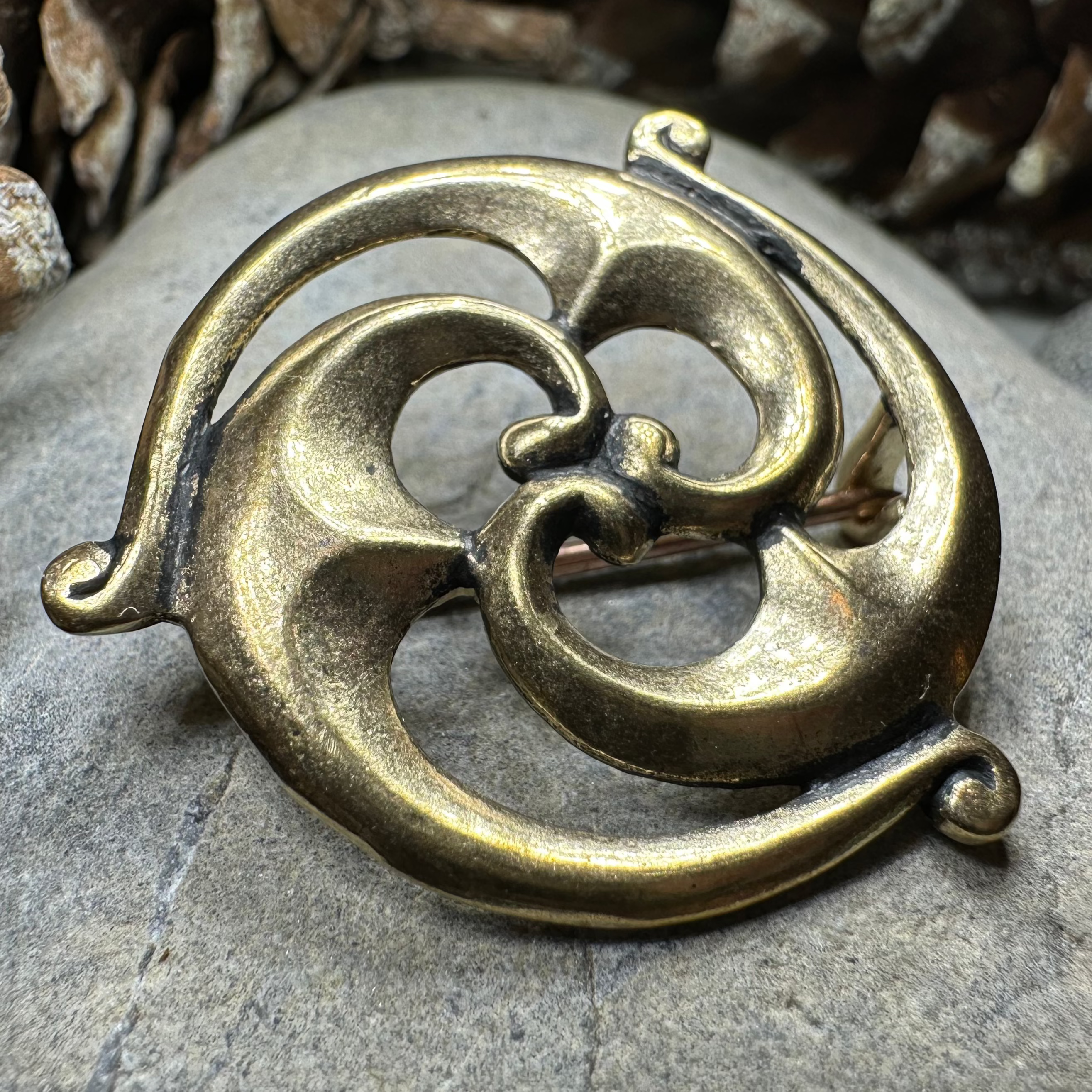 Bronze Gallo-Roman Triquetra Brooch