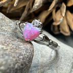Glencora Claddagh Pink Opal Ring