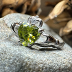 Peridot Green Claddagh Ring