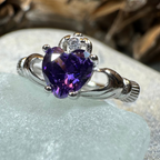 Purple Heart Claddagh Ring