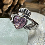 Pink Sapphire Claddagh Ring