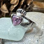 Pink Sapphire Claddagh Ring